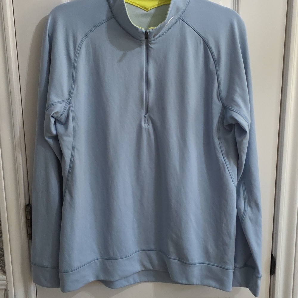 KJUS Keano Half-Zip Blue Fog Golf Mid Layer SPF Protector Men's Size Medium - Picture 3 of 14